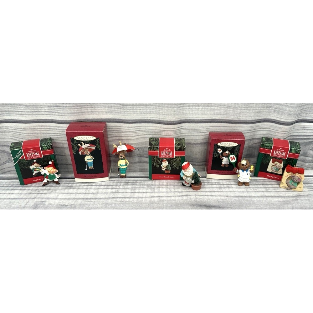 LOT OF 5 HALLMARK KEEPSAKE ORNAMENTS 1991 - 1994